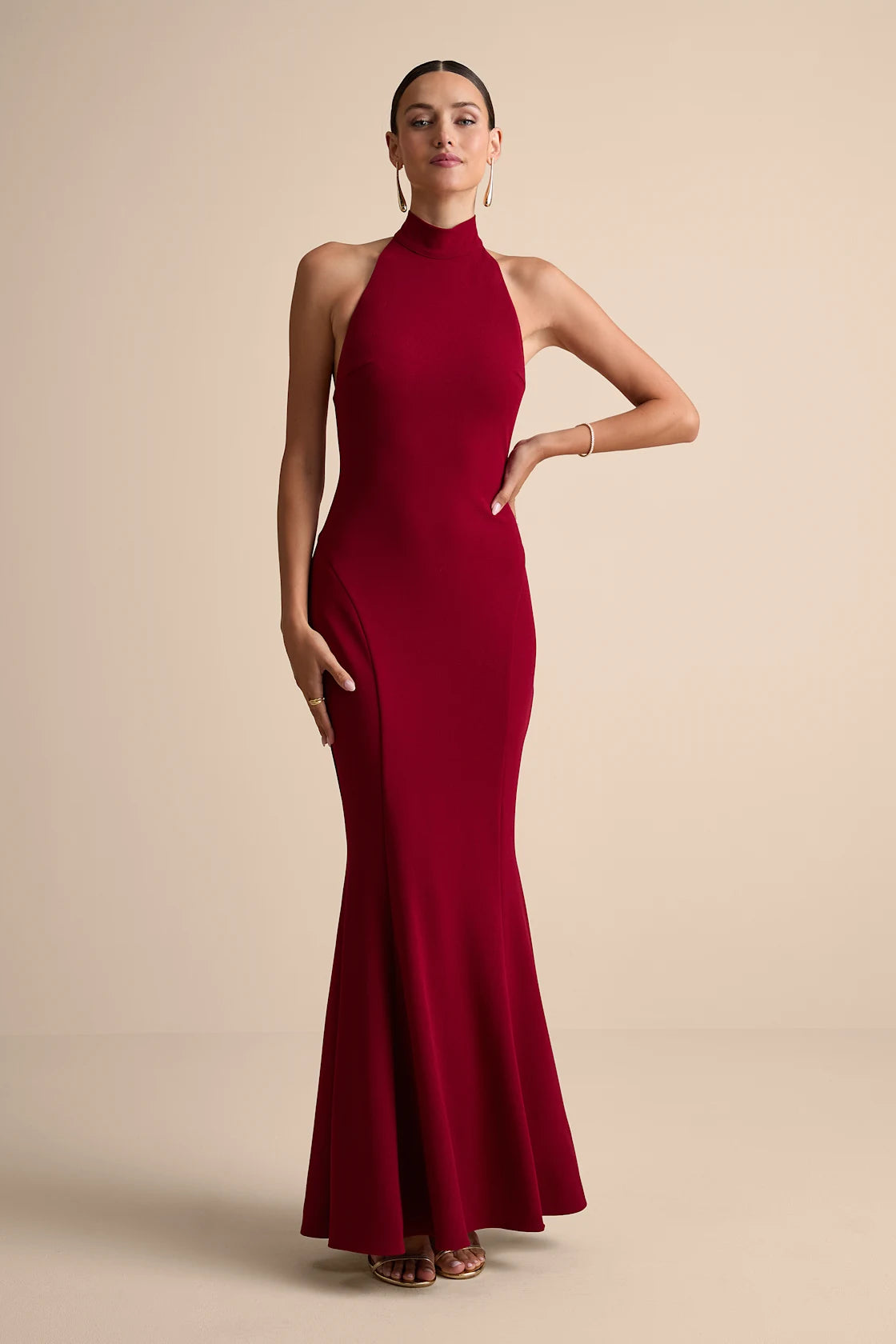 Sihana Black Halter Mermaid Maxi Dress
