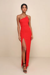 Keeper of My Heart Black One-Shoulder Maxi Dress