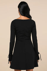 Adored Treatment Emerald Long Sleeve Tie Cuff Mini Dress