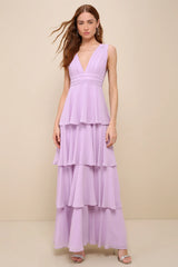 Amazing Evening Navy Blue Tiered Maxi Dress