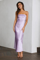 Coolness Calling Satin Maxi Dress Lilac
