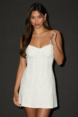 Dainty Personality Blue Lace Seamed Mini Dress