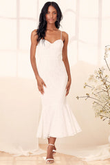 Found Your Love Wine Red Lace Sleeveless Trumpet Midi Dress