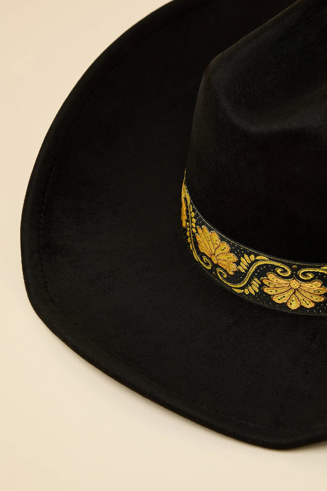 Solon Black Embroidered Band Western Hat