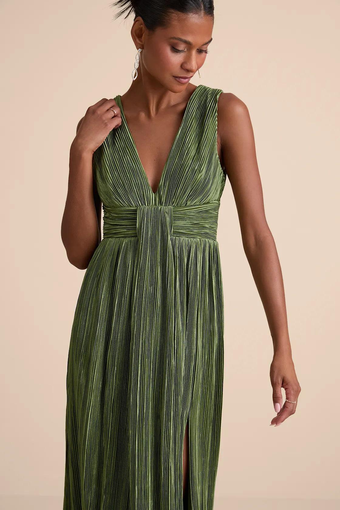 Melitta Light Blue Plisse Sash Maxi Dress