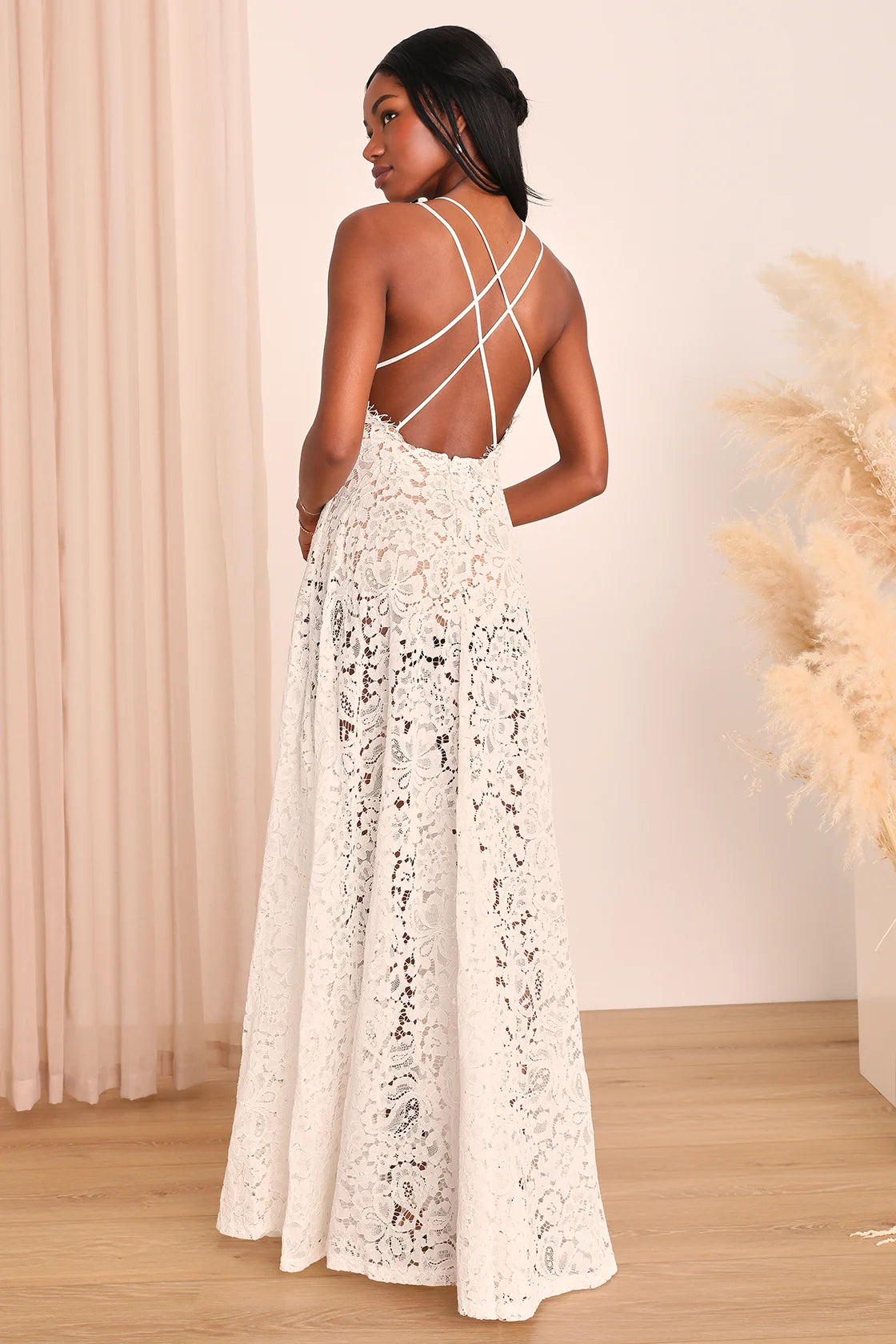 Love of Details White Lace Maxi Dress