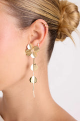 Francis Gold Flower Chain Drop Earrings