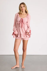 Brooky Light Pink Pointelle Knit Two-Piece Pajama Set