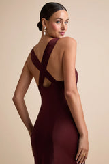 Ellena Blush Satin Slip Midi Dress