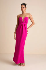 Thula Dark Olive Cutout U-Bar Column Maxi Dress
