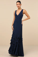 Alorna Rose Pink Sleeveless Ruffled Maxi Dress