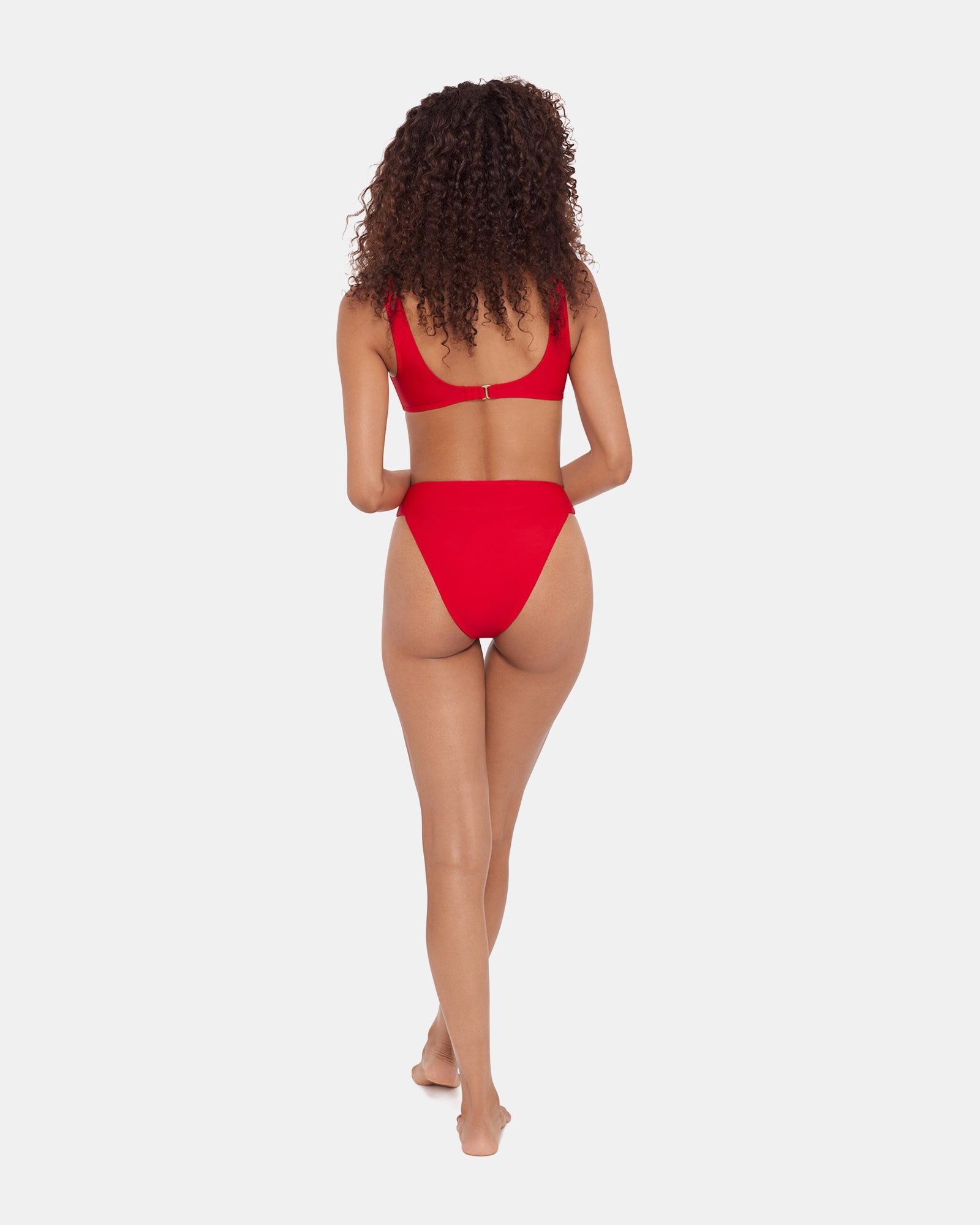SLEEK 'N CHIC HIGH WAISTED BIKINI BOTTOM CHERRY