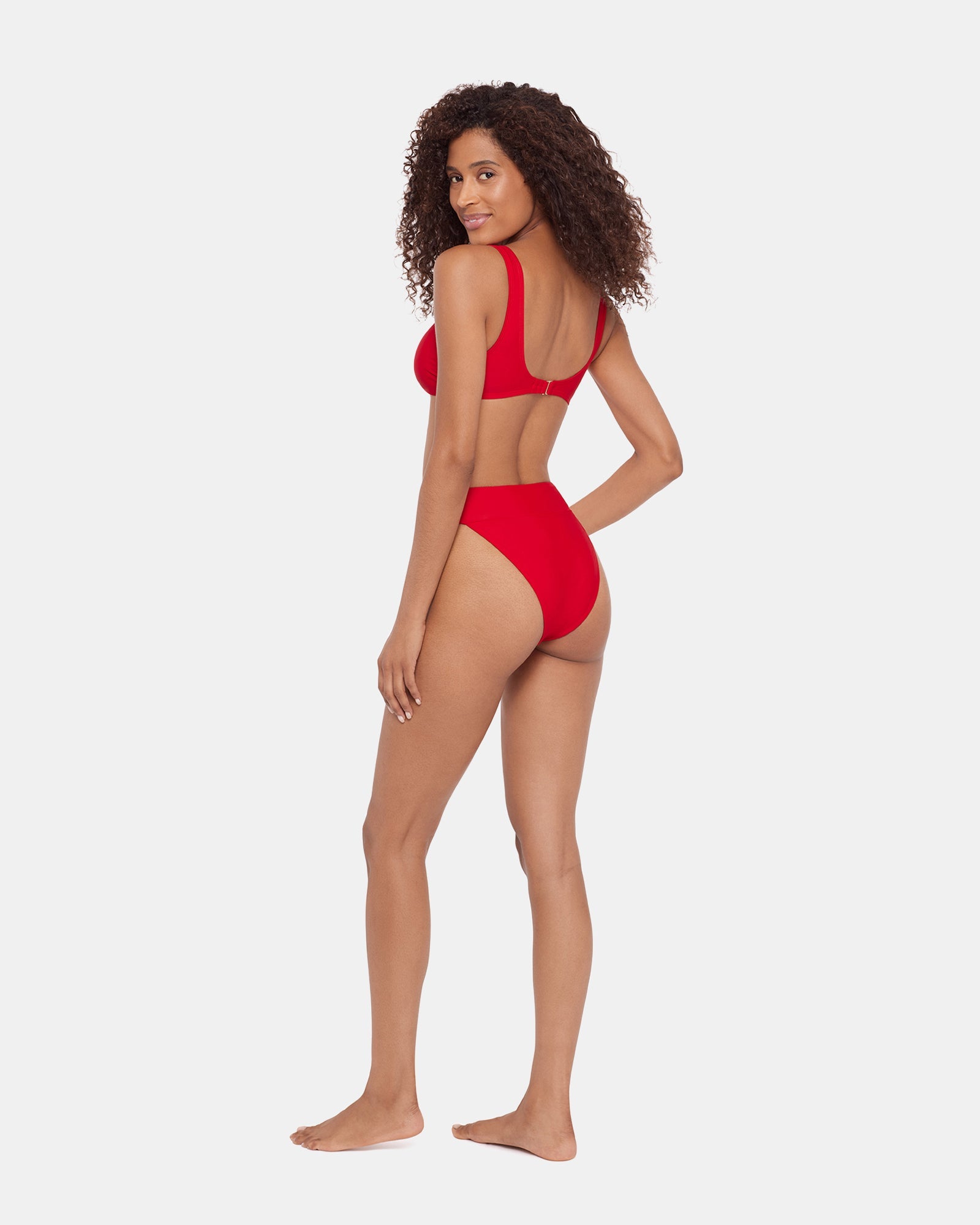 SLEEK 'N CHIC HIGH WAISTED BIKINI BOTTOM CHERRY