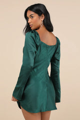 Sensational Fate Champagne Satin Cowl Neck Mini Dress