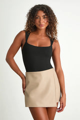 Unforgettable Muse Black Vegan Leather Skort
