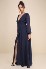 My Whole Heart Emerald Green Long Sleeve Wrap Dress
