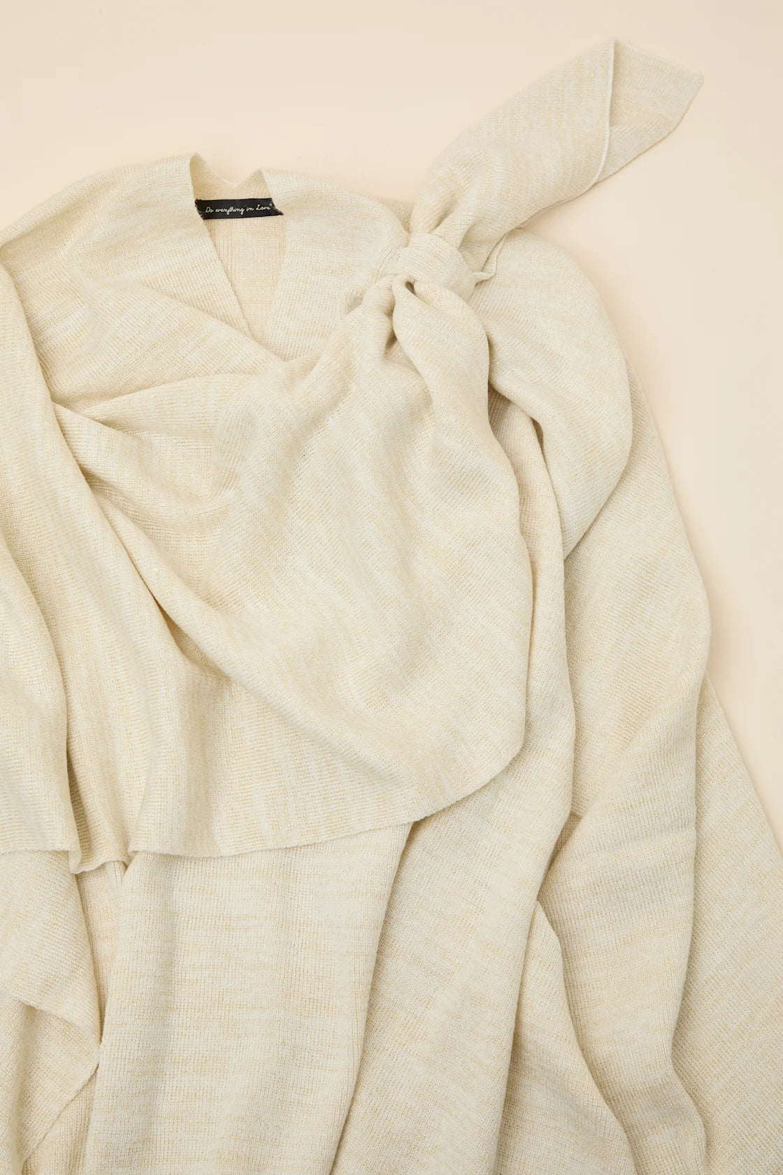 Napiera Heather Cream Knit Wrap Poncho