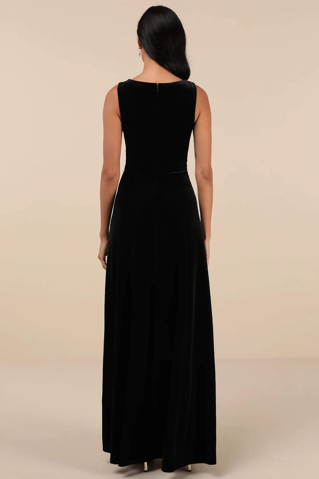 Beautiful Night Dusty Purple Velvet Sleeveless Maxi Dress