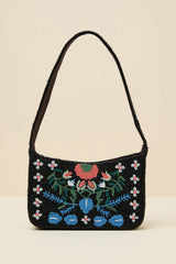 Raadha Black Multi Beaded Shoulder Bag
