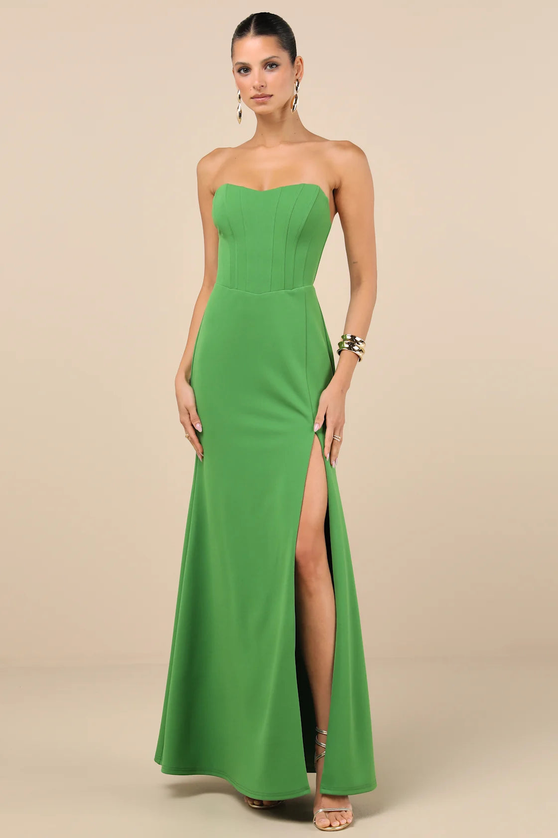 Passionate Admiration Black Strapless Bustier Maxi Dress