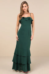 Lively Evenings Black Sleeveless Tiered Maxi Dress