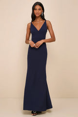 Melora Navy Blue Sleeveless Maxi Dress