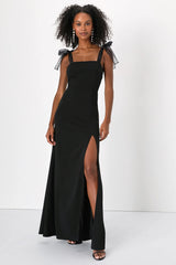 Beloved Elegance Emerald Green Tie-Strap Mermaid Maxi Dress