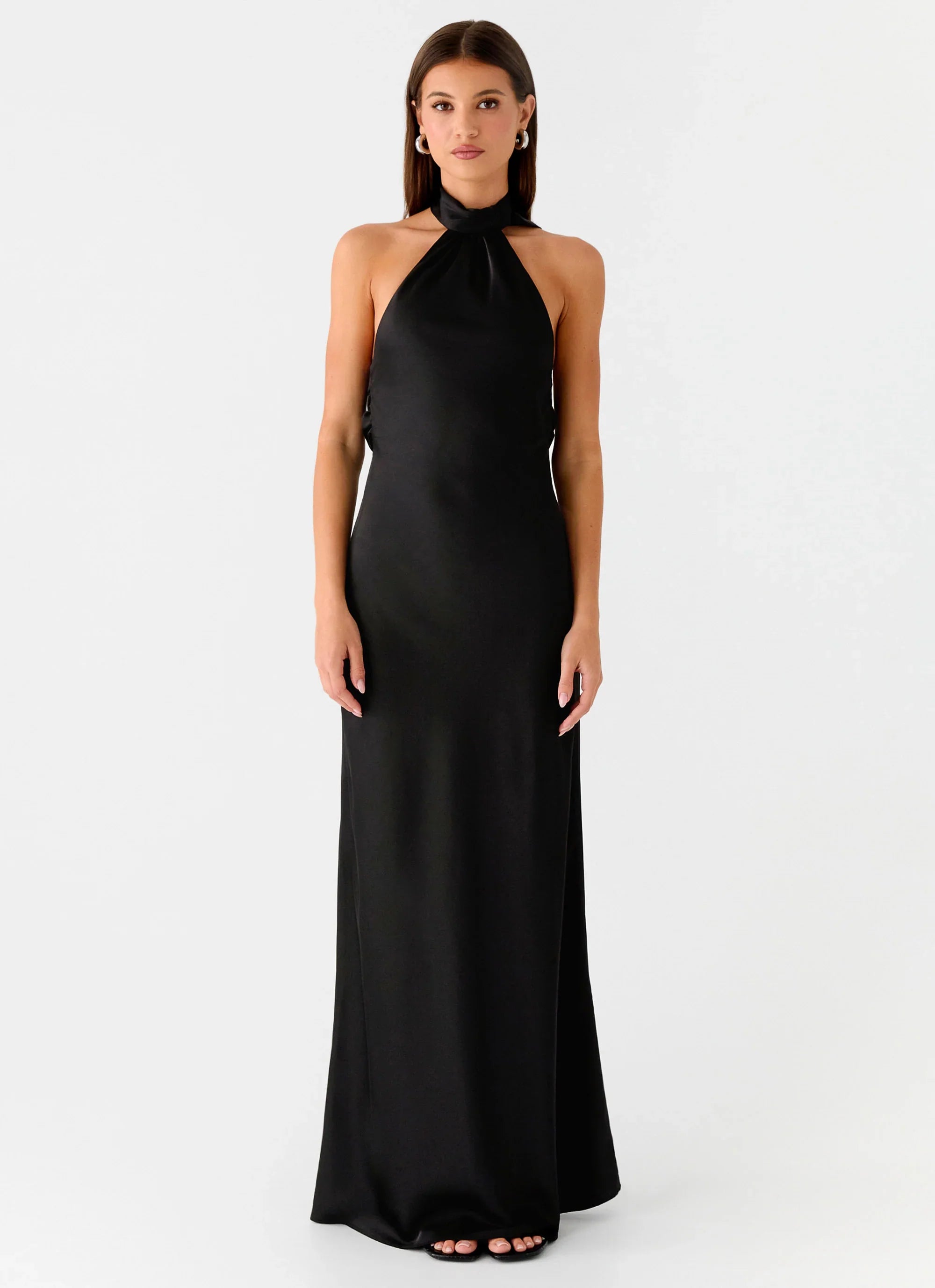 Keena Scarf Maxi Dress - Black