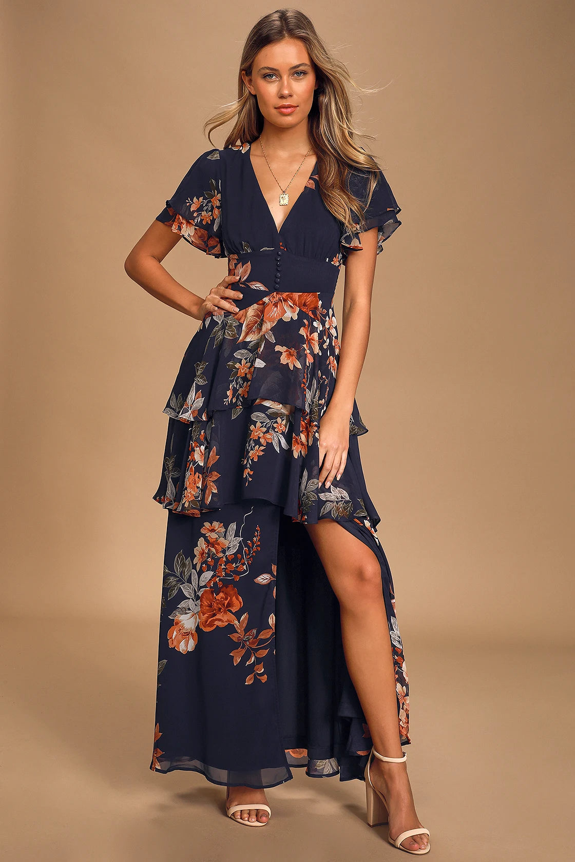 Midnight Mood Emerald Green Tiered Maxi Dress
