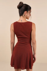Modern Moves Navy Blue Ribbed Knit Sleeveless Mini Dress