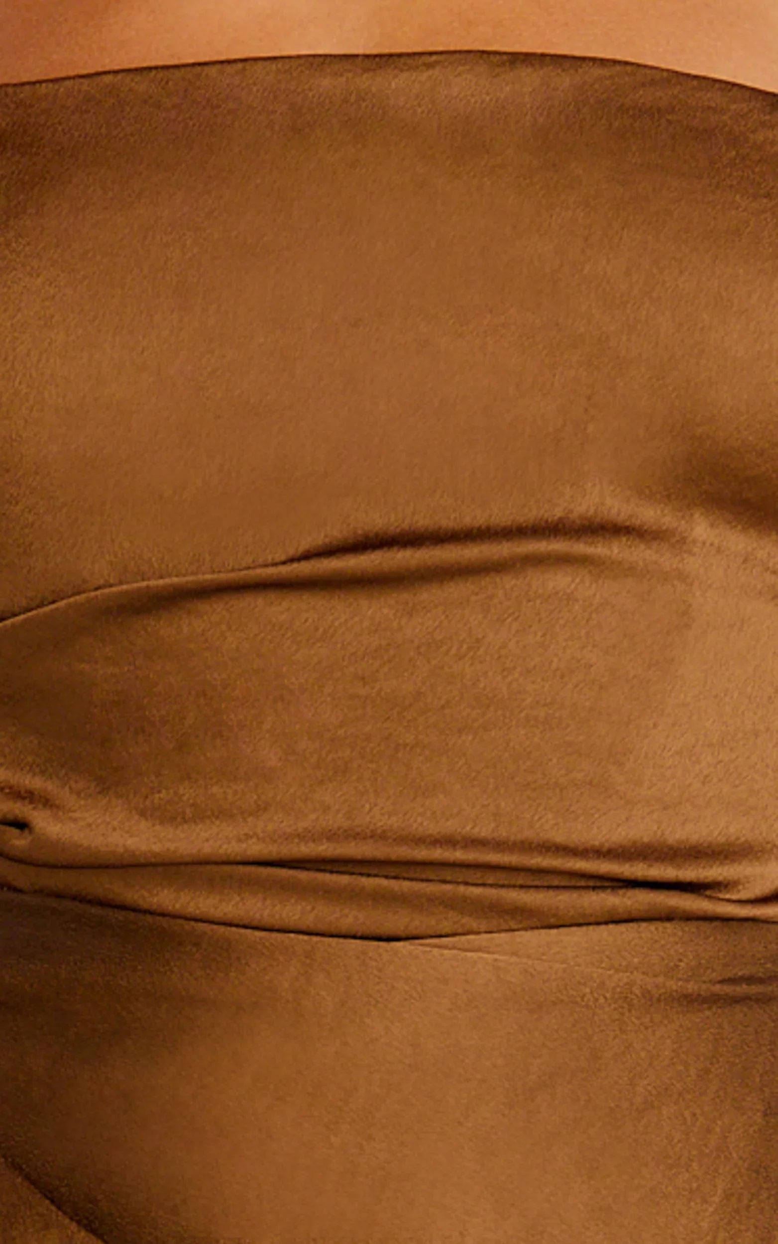 Rumi Midi Dress - Rushed Bodiest Satin Dress in Chocolate