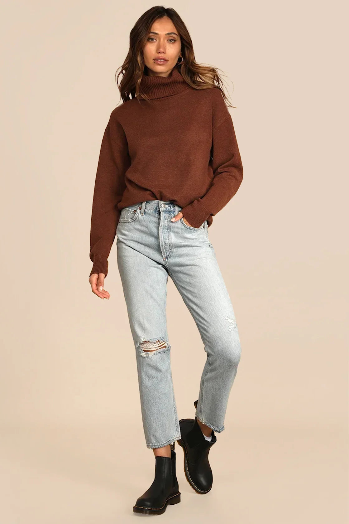 Amazing Memories Berry Red Turtleneck Sweater
