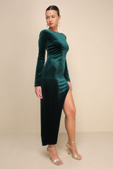 Dreaming About You Black Velvet Long Sleeve Maxi Dress