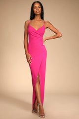 Sweetest Admirer Navy Blue Ruched Surplice Maxi Dress