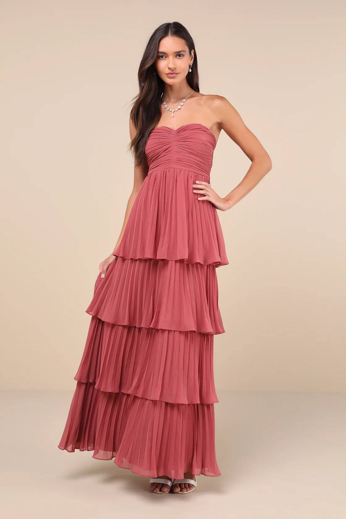 Seriously Sensational Light Blue Strapless Tiered Maxi Dress