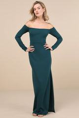 Stunning Excellence Black Off-the-Shoulder Maxi Dress