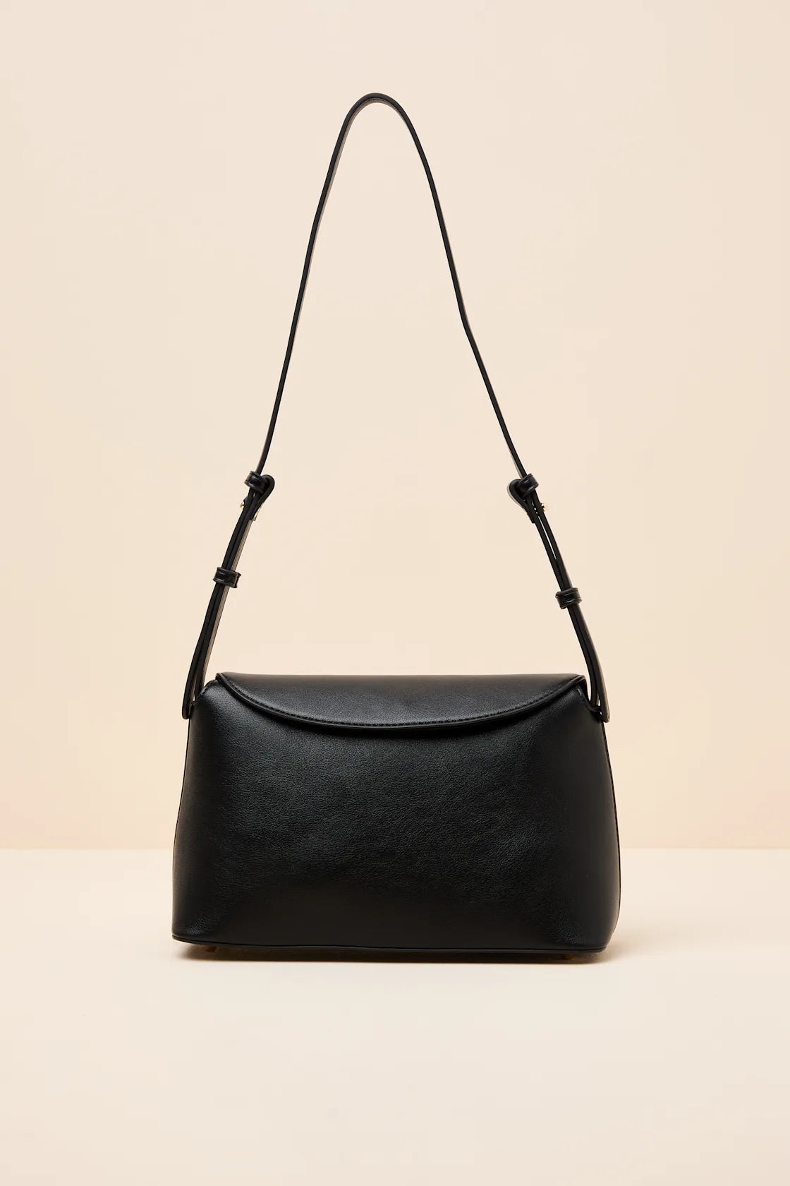 Louette Black Vegan Leather Shoulder Bag