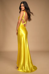 Perfectly Classy Navy Satin Strappy Maxi Dress