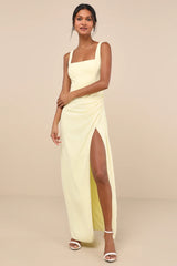 Glamorous Disposition Olive Green Ruched Maxi Dress