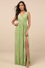Melitta Light Blue Plisse Sash Maxi Dress
