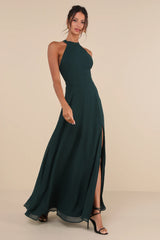 Confidently Charismatic Black Backless Halter Maxi Dress