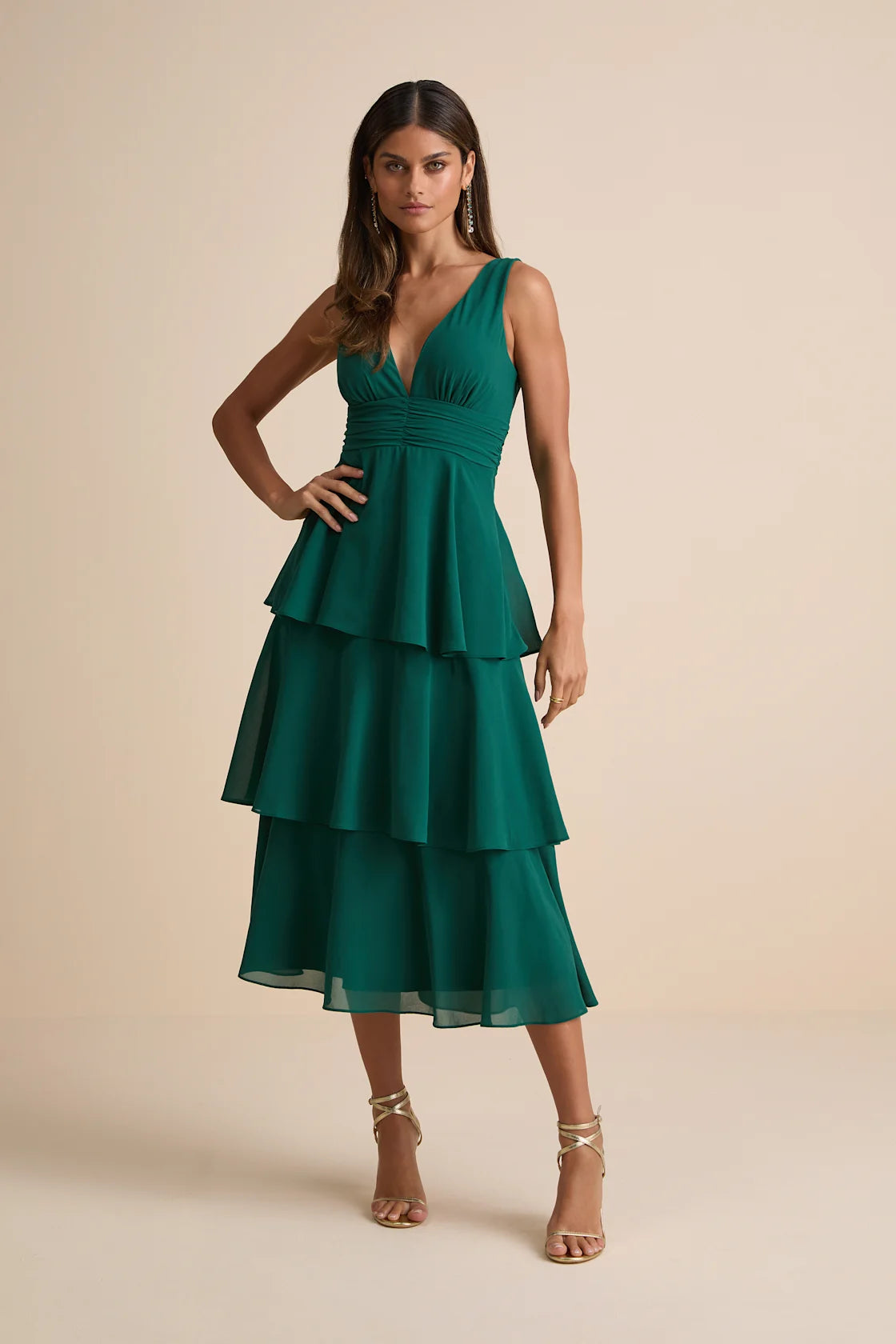 Celebration Time Aqua Sleeveless Tiered Midi Dress
