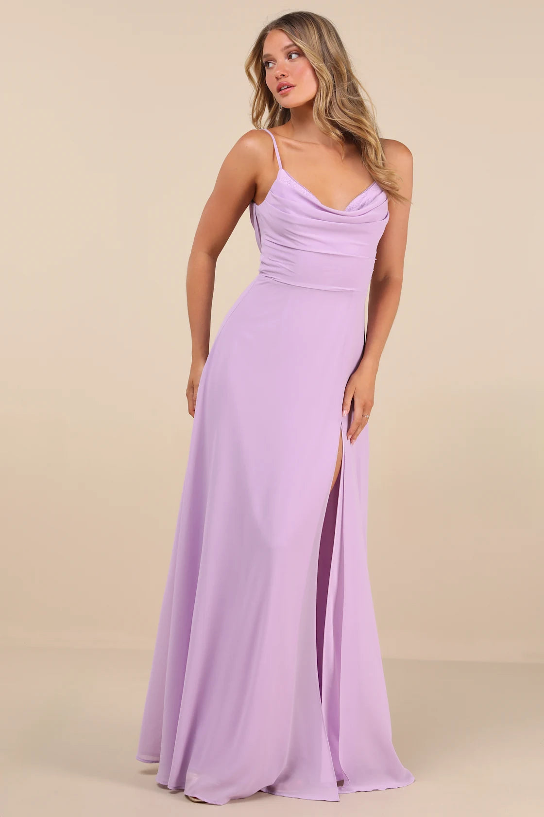 Notorious Poise Black Sleeveless Cowl Neck Maxi Dress