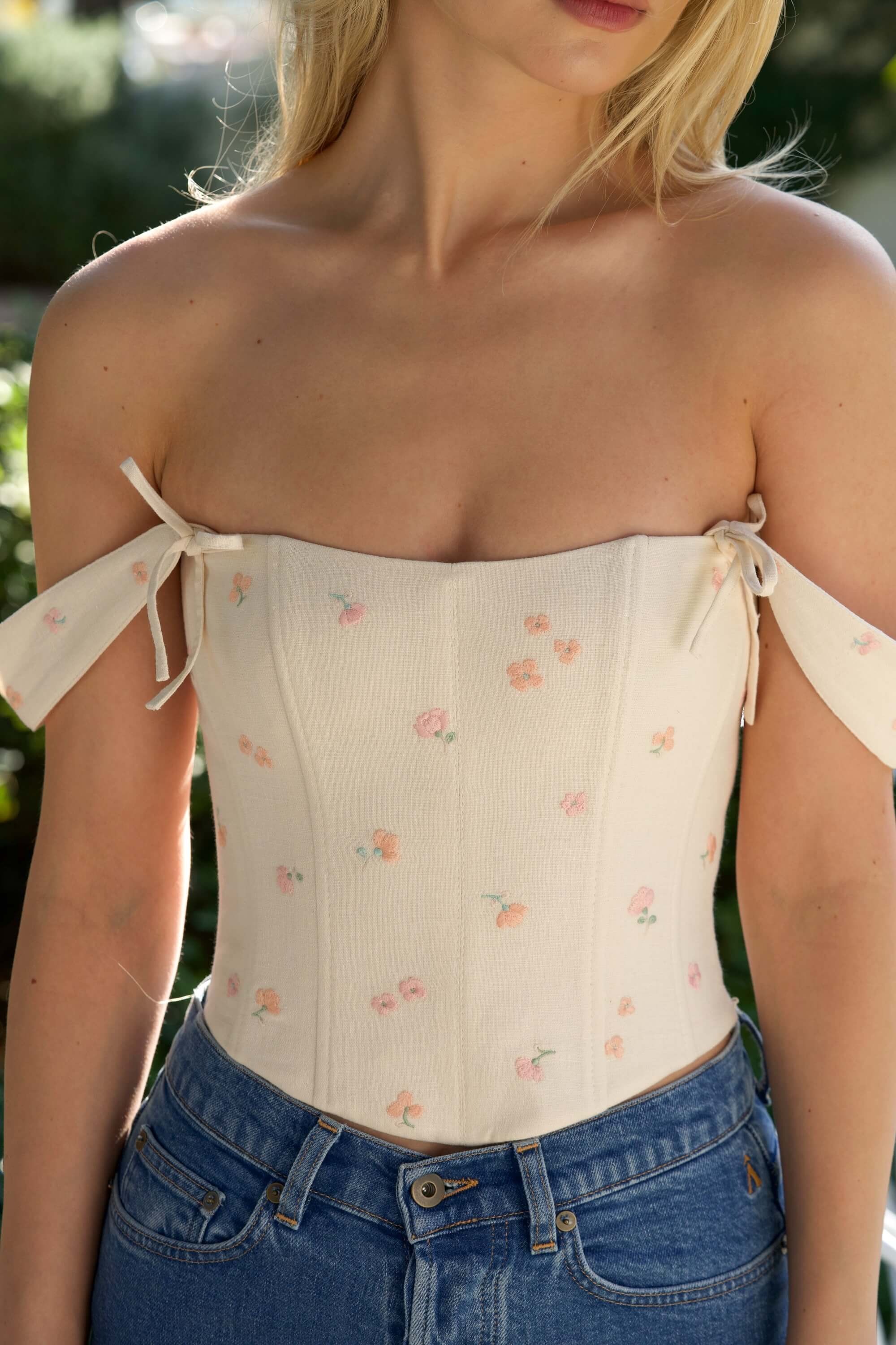 Jeanette Embroidery Corset Top