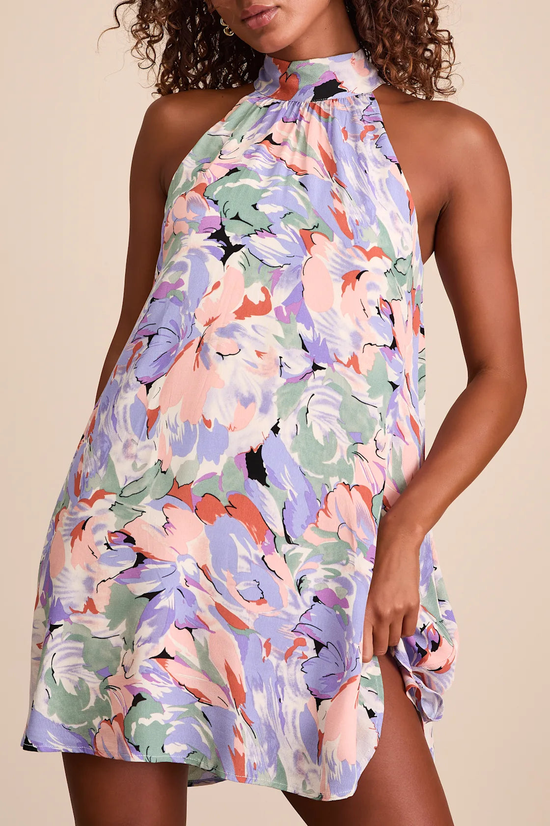 Tied Back To You Red and Pink Floral Print Mini Shift Dress