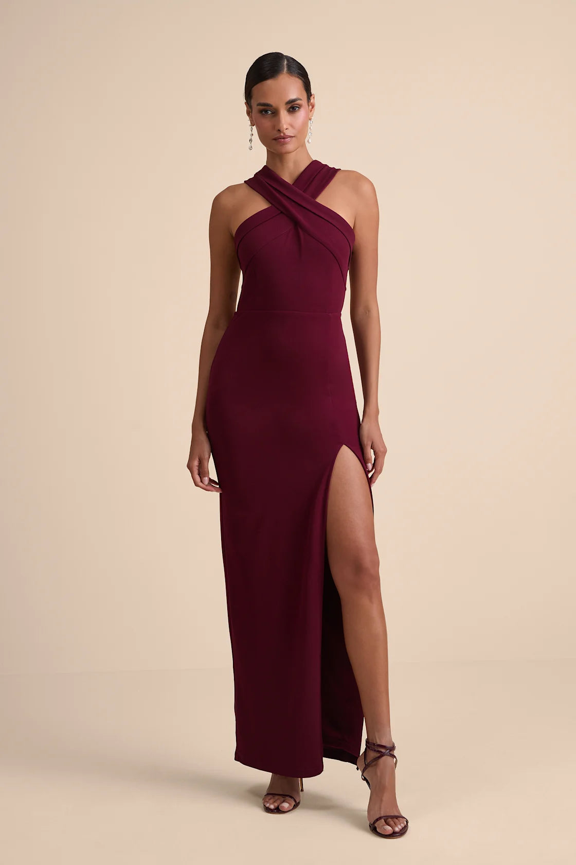 Head to Cocktail Hour White Halter Neck Maxi Dress