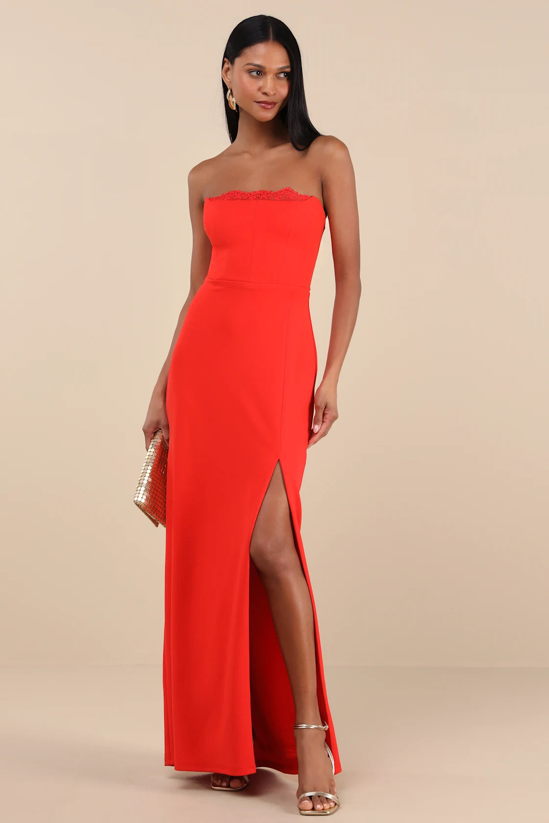 Memorably Iconic Emerald Green Strapless Lace Bustier Maxi Dress