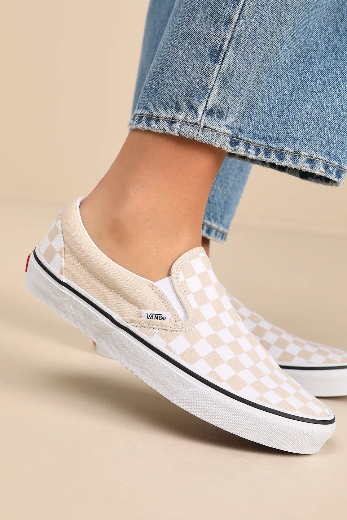 Classic Black & White Checkerboard Slip-On Sneakers