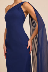 Carmenza Red One-Shoulder Sash Maxi Dress