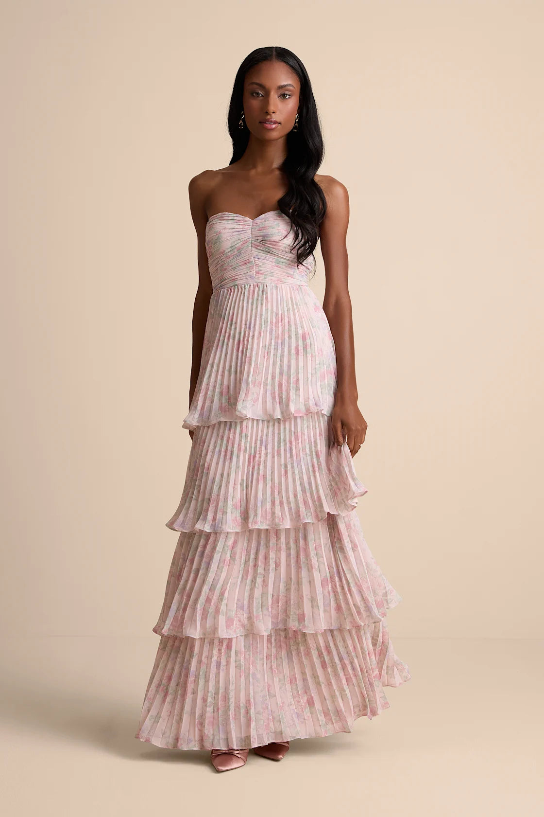 Seriously Sensational Light Blue Strapless Tiered Maxi Dress